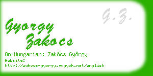gyorgy zakocs business card